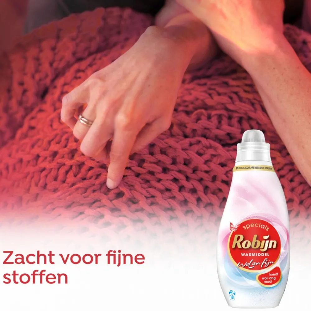 Wasmiddel<Robijn 6x Vloeibaar Wasmiddel Wol & Fijn 18 Wasbeurten 720 ml
