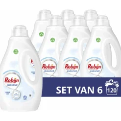 6x Vloeibaar Wasmiddel Stralend Wit 20 Wasbeurten 1 liter^Robijn Clearance