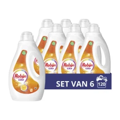 6x Vloeibaar Wasmiddel Color 20 Wasbeurten 1 liter^Robijn Best