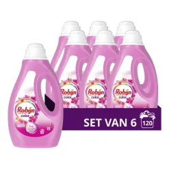 6x Vloeibaar Wasmiddel Color Pink Sensation 20 Wasbeurten 1 liter^Robijn Sale