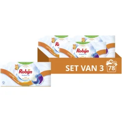 3x Wascapsules 3-in-1 Stralend Wit 26 stuks^Robijn