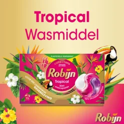 Wasmiddel<Robijn 4x Wascapsules 3-in-1 Tropical 15 stuks
