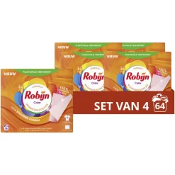 4x Wasmiddeldoekjes Color 16 stuks^Robijn New