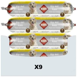 Hondenvoer<Rodi 9x Worst Kip-Kaas 400 gr