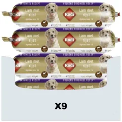 Hondenvoer<Rodi 9x Worst Lam-Rijst 400 gr
