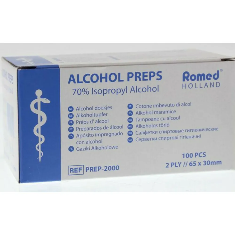 2x Alcohol Doekjes 100 stuks^Romed Clearance