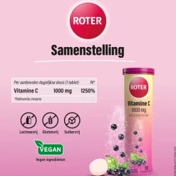 2x Vitamine C 1000 mg Appel- Zwarte Bes 15 bruistabletten^Roter Online