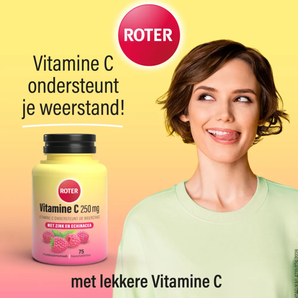 2x Vitamine C 250 mg Weerstand Framboos 75 kauwtabletten^Roter Clearance