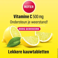 2x Vitamine C Hooggedoseerd 500mg Citroen 50 kauwtabletten^Roter New