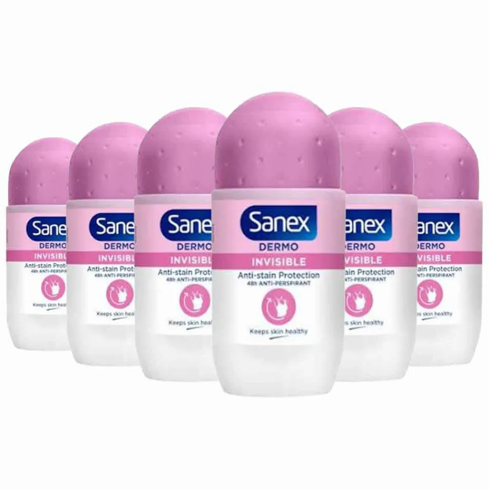6x Deodorant Roller Dermo Invisibile 50 ml^Sanex Hot