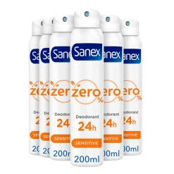 6x Deodorant Spray Zero% Sensitive Skin 200 ml^Sanex Online