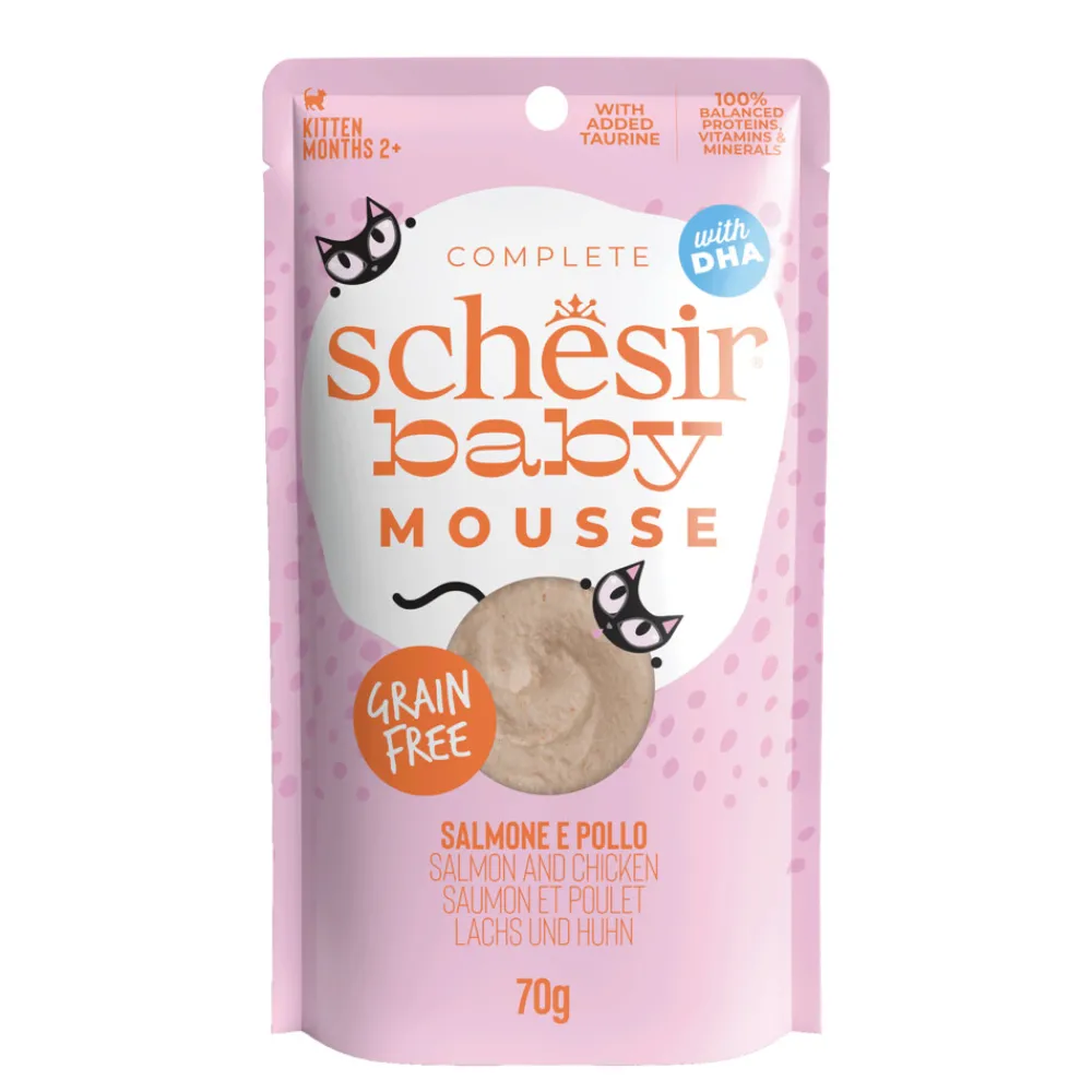 New 12x Baby Kitten Mousse Zalm 70 gr Kattenvoer