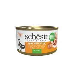 12x Complementary Kattenvoer Tonijn & Aloe in Gelei 70 gr^Schesir New