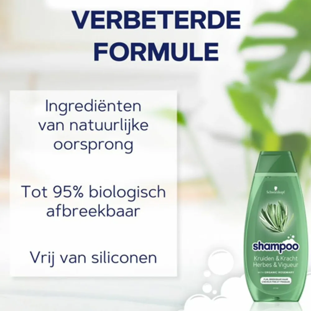 Shampoo<Schwarzkopf 5x Shampoo Herbs & Volume 400 ml