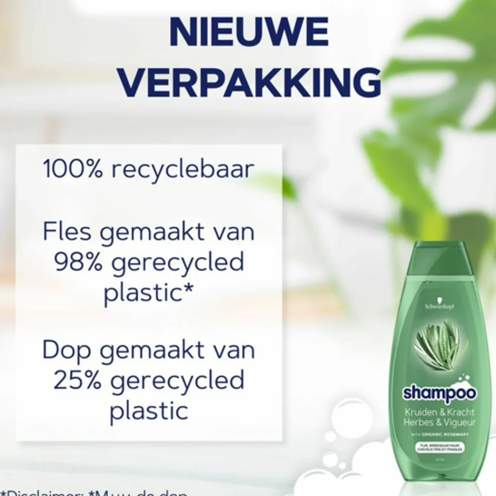 Shampoo<Schwarzkopf 5x Shampoo Herbs & Volume 400 ml