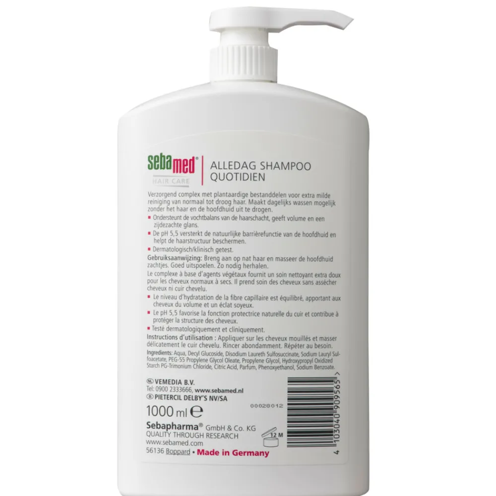 3x Alle Dag Shampoo Pomp 1000 ml^Sebamed