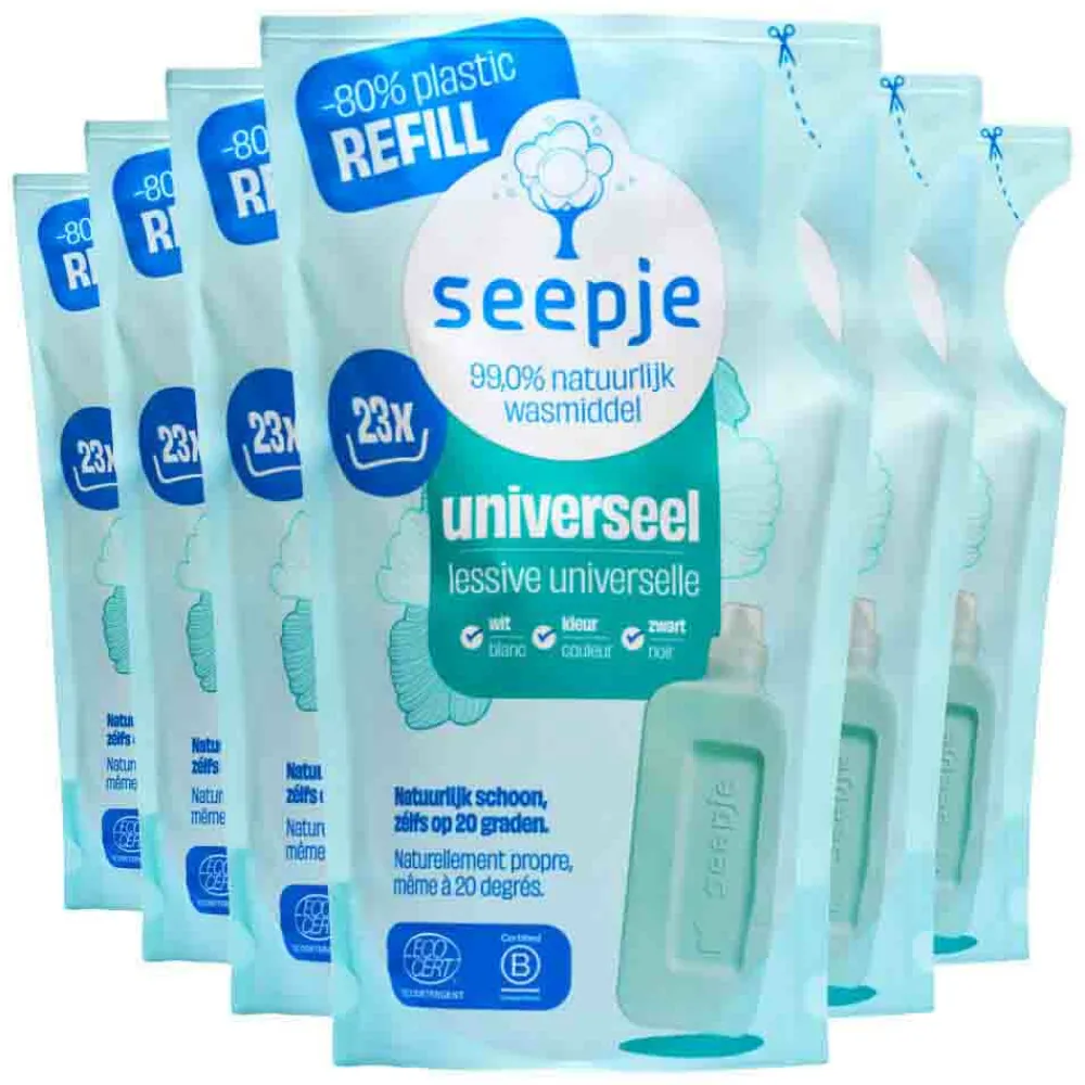 Wasmiddel<Seepje 6x Vloeibaar Wasmiddel Universeel Navulling Sprankelende Jasmijn 23 Wasbeurten 1 liter