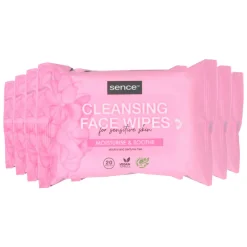 6x Gezichtsreinigingsdoekjes Gevoelige Huid 20 stuks^Sence Clearance
