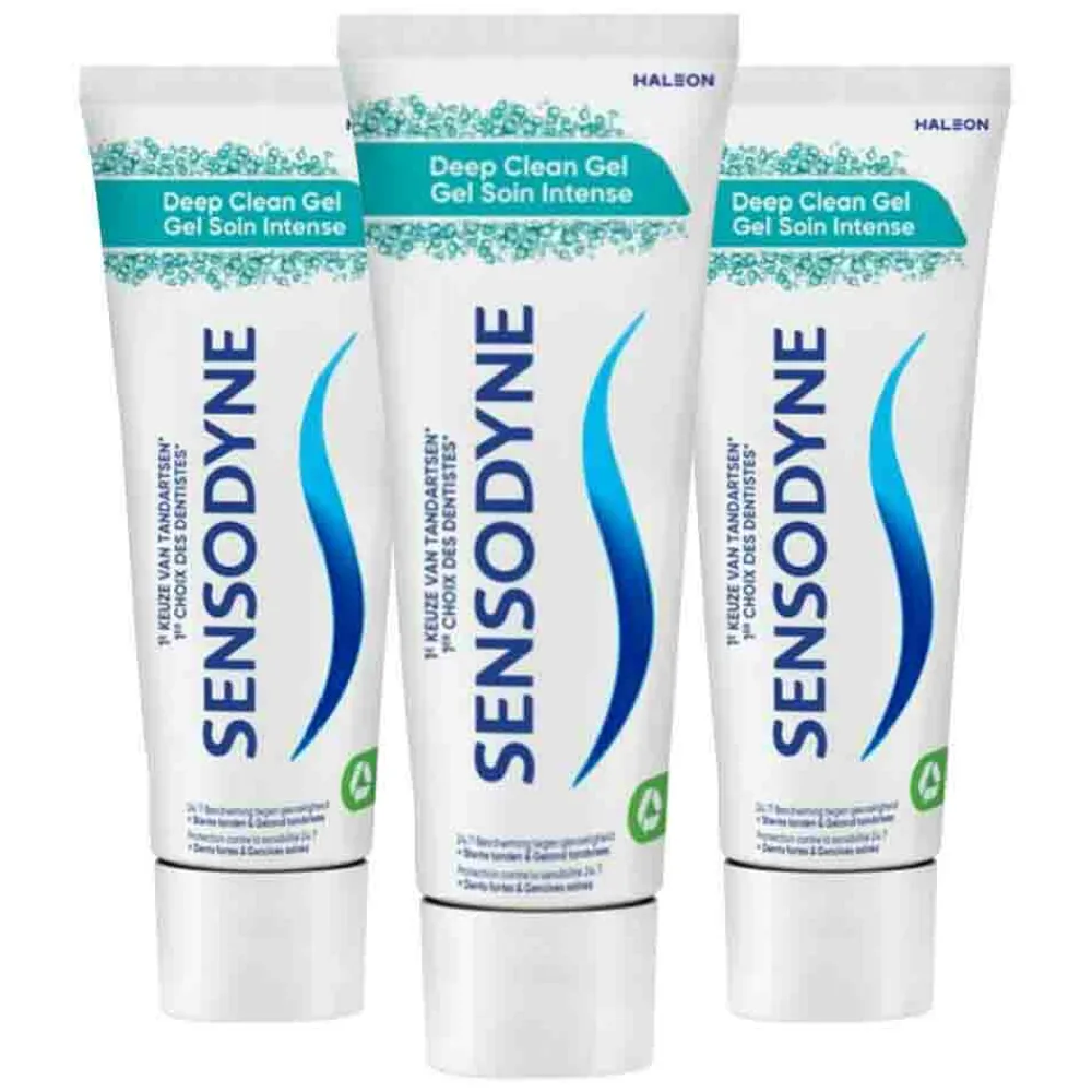 3x Tandpasta Deep Clean Gel 75 ml^Sensodyne Hot