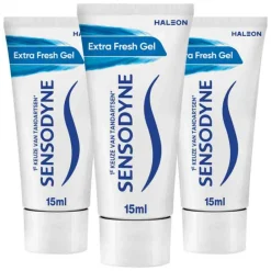 Spoelen & Poetsen<Sensodyne 3x Tandpasta Extra Fresh Mini Extra Fresh Mini 15 ml