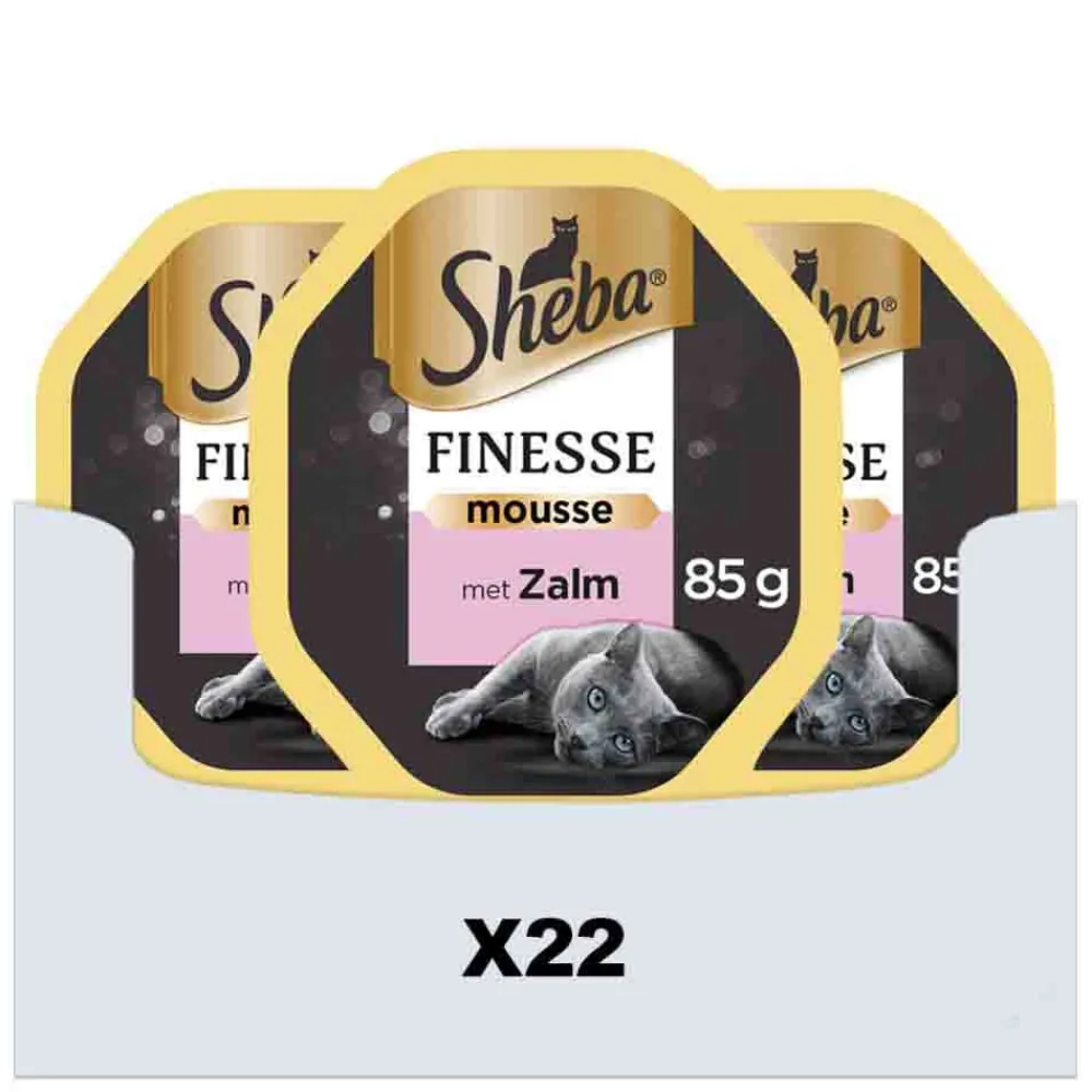 22x Finesse Kattenvoer Natvoer Mousse Zalm Kuipjes 85 gr Kattenvoer