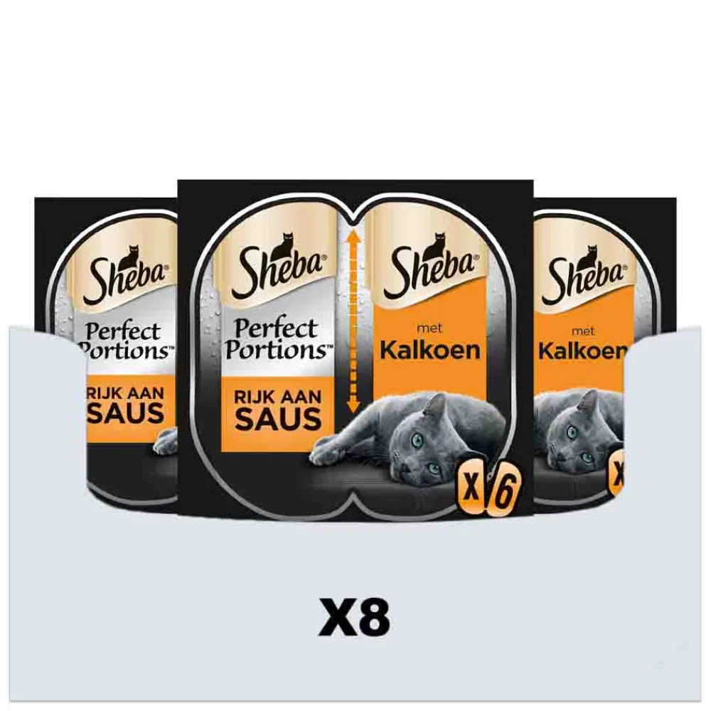 8x Perfect Portions Adult Kattenvoer Natvoer Luxe Kalkoen in Saus 3 x 2 stuks^Sheba Online