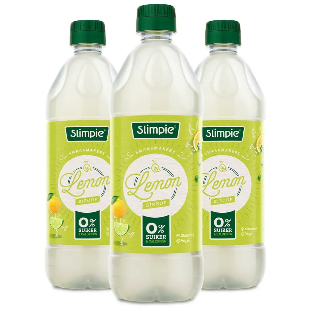 Siropen & Zoetstoffen|Dranken<Slimpie 3x Siroop Lemon 650 ml