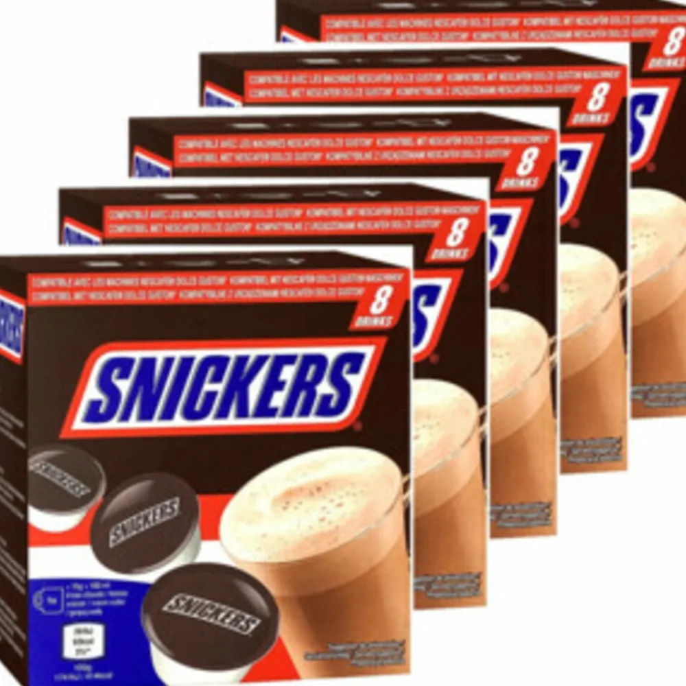 Koffie<Snickers 5x Dolce Gusto Koffiecups 8 stuks