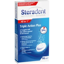 Specialistische Mondverzorging<Steradent 4x Triple Action Plus Kunstgebit Reiniger 90 tabletten