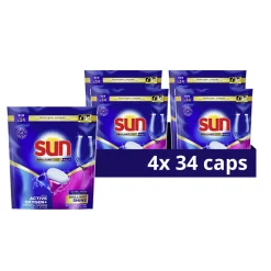 4x Brilliant Shine All-in 1 Vaatwascapsules 34 stuks^Sun Outlet