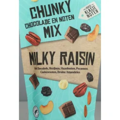 Noten<Verse Klassenoten 3x Chunky Chocolade en Noten Mix Milky Raisin 150 gr