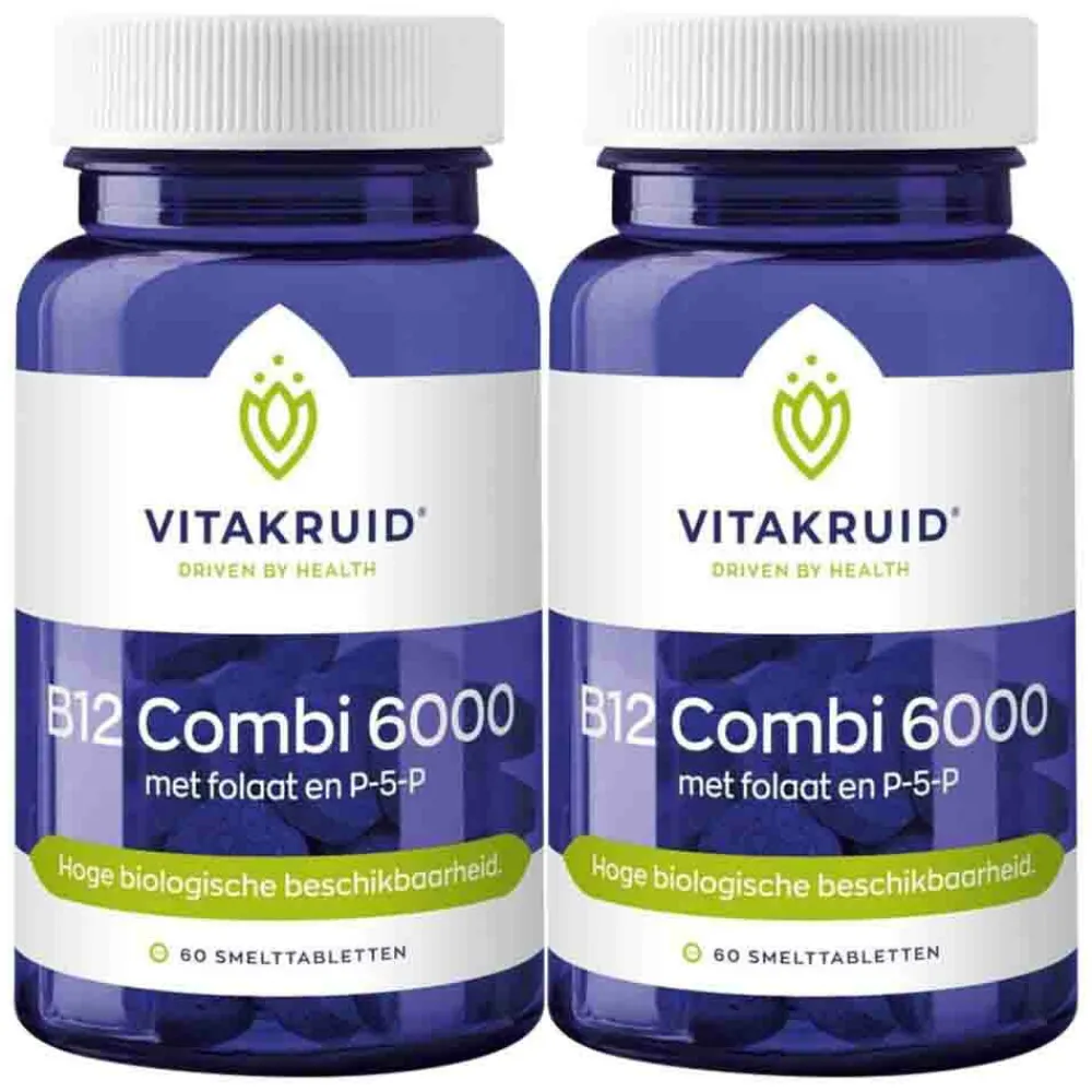 2x B12 Combi 6000 60 tabletten^Vitakruid Discount