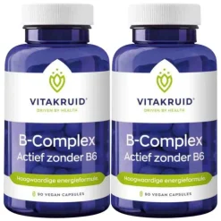 New 2x B-Complex Actief Zonder B6 90 vegacapsules Vitaminen