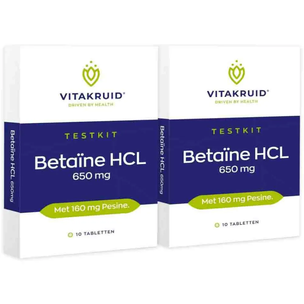 2x Betaine Hcl Testkit 10 tabletten^Vitakruid Outlet