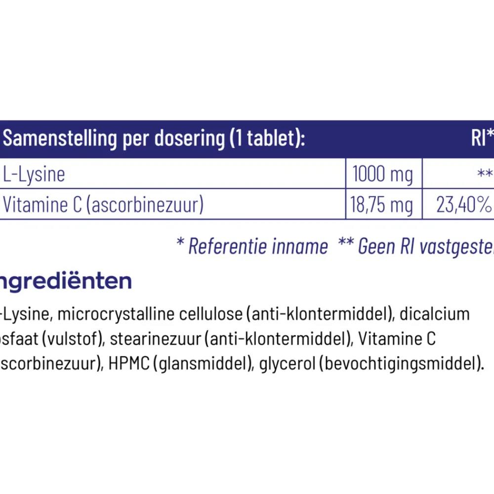 Speciale Bestanddelen<Vitakruid 2x L-Lysine 1000 mg 90 tabletten