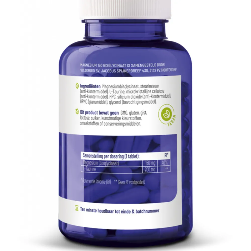 Mineralen<Vitakruid 2x Magnesium 150 Bisglycinaat 180 tabletten