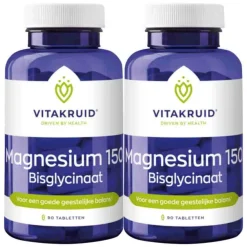 Clearance 2x Magnesium 150 Bisglycinaat 90 tabletten Mineralen