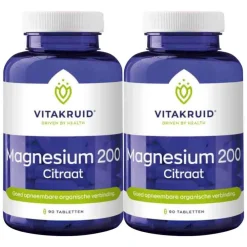 2x Magnesium 200 Citraat 90 tabletten^Vitakruid
