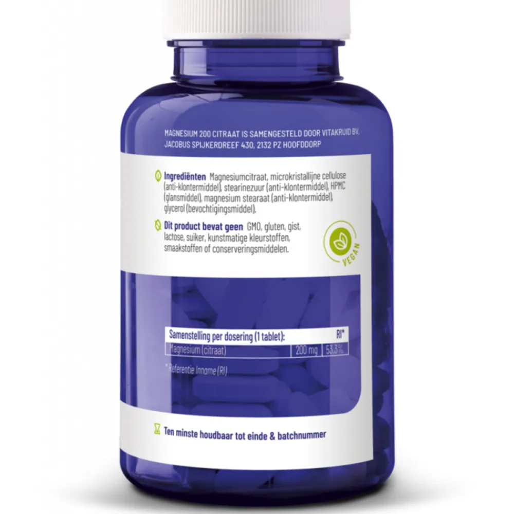 2x Magnesium 200 Citraat 90 tabletten^Vitakruid