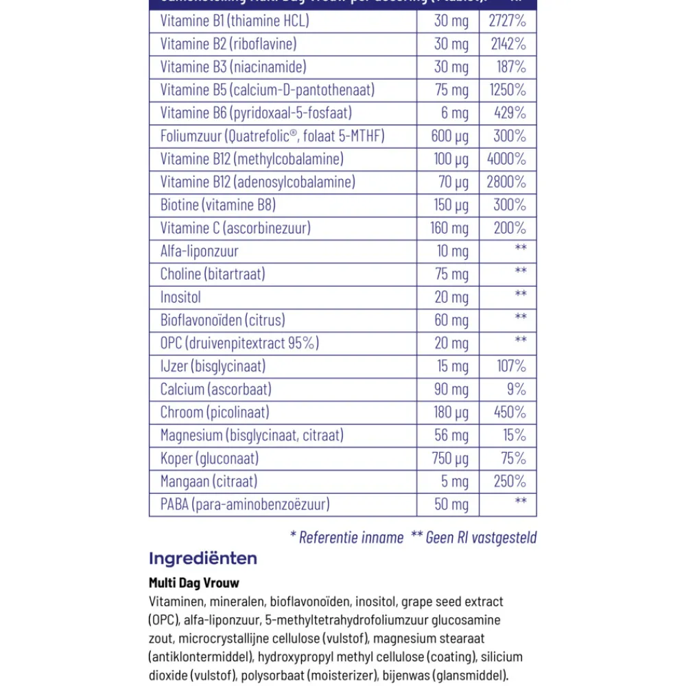Vitaminen Vrouw<Vitakruid 2x Multi Dag Vrouw 30 tabletten
