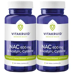2x Nac 600 mg N-Acetyl-L-Cysteïne 60 vegacapsules^Vitakruid