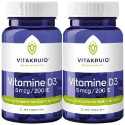 New 2x Vitamine D3 - 5 mcg 250 tabletten Vitaminen