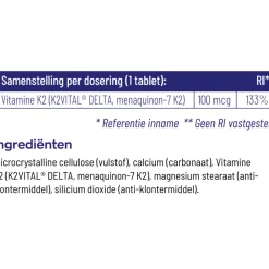 Vitaminen<Vitakruid 2x Vitamine K2 100 Mcg 60 tabletten