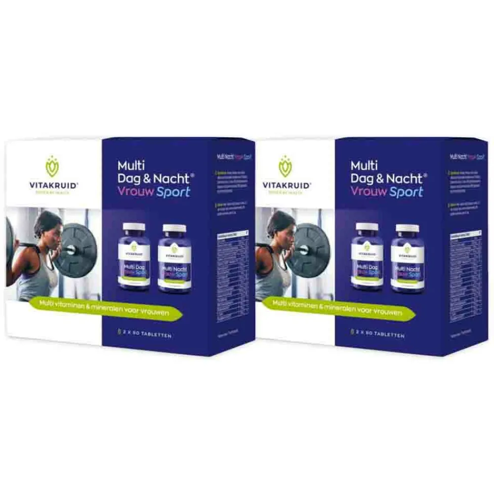 Vitaminen Vrouw<Vitakruid 2x Vrouw Sport Multi Dag Nacht 180 tabletten