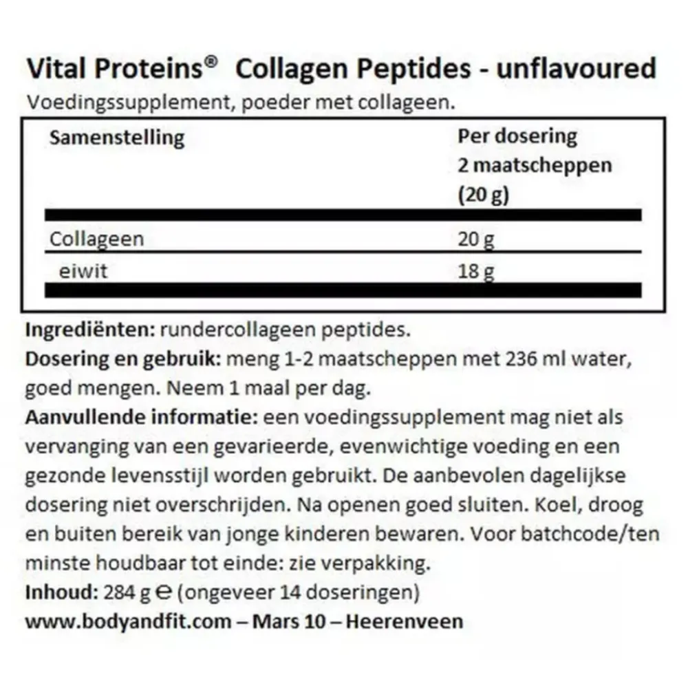 3x Collageen Peptiden 284 gr^Vital Proteins Clearance