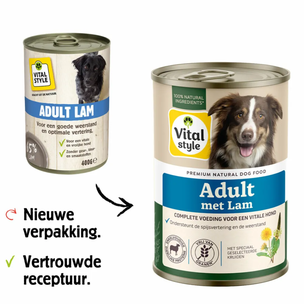 6x Hondenvoer Bik Lam 400 gr^Vitalstyle Discount