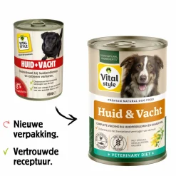 Hot 6x Hondenvoer Blik Huid & Vacht 400 gr Hondenvoer
