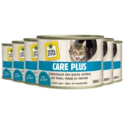 Kattenvoer<Vitalstyle 6x Kattenvoer Blik Care Plus 200 gr