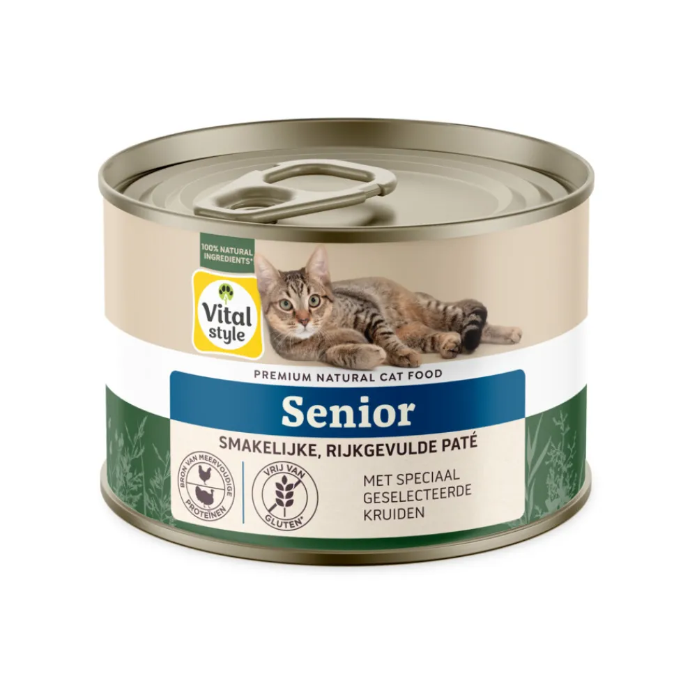 6x Kattenvoer Blik Senior 200 gr^Vitalstyle Outlet