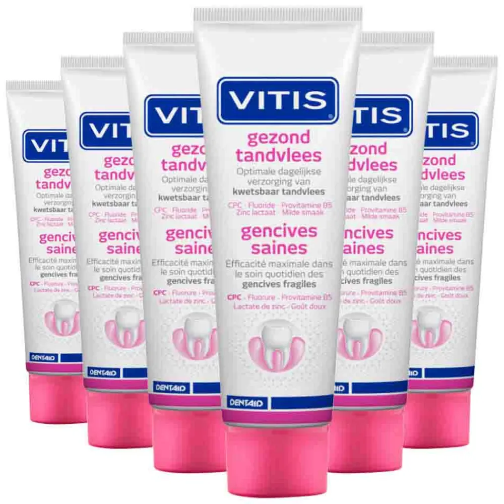 6x Tandpasta Gezond Tandvlees 75 ml^Vitis Online